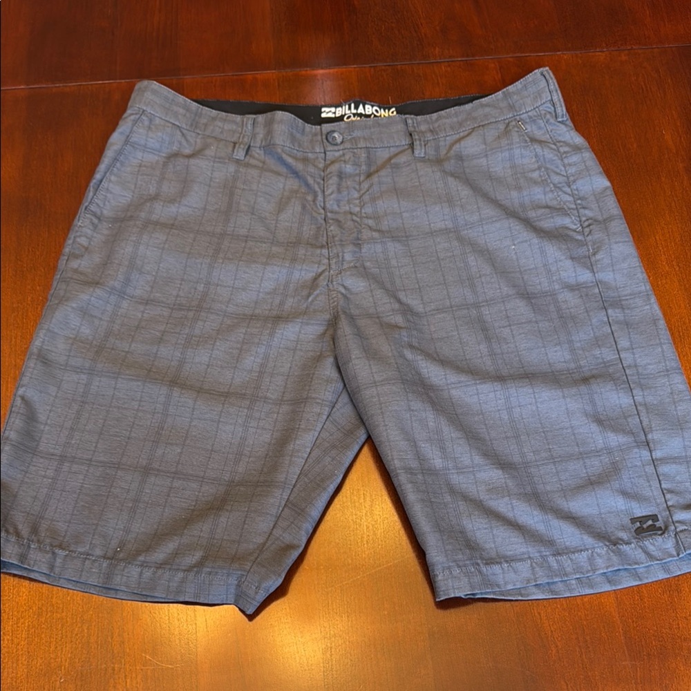 Billabong Gray / Black Flat Front Shorts for Casual Wear